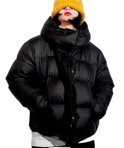 Jaket puffer berbantalan bawah warna baru jaket puffer wanita pendek kustom jaket bulu angsa musim dingin wanita