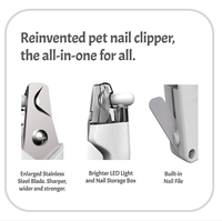 Tondeuse à ongles pour animaux de compagnie, Kit de toilettage professionnel, pour chiens, avec lumières LED