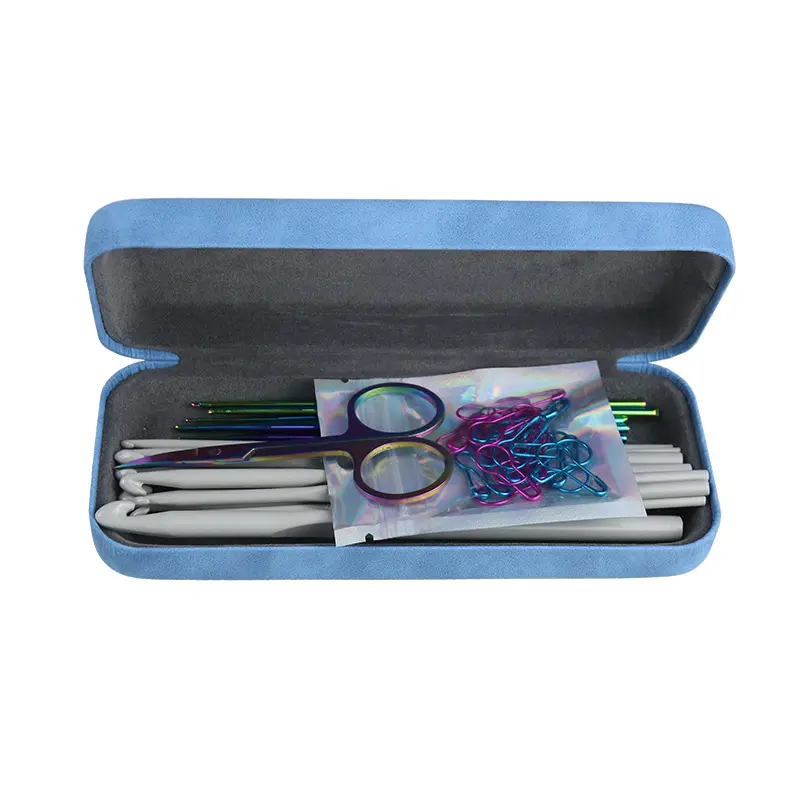 Factory produced Hand knitting tools crochet set Hat and sock knitting tools 54-piece set storage box color titaniumcrochet kit