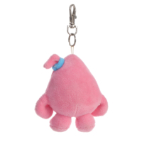 Porte-clés en peluche rose mignon de dessin animé, pendentif de sac en forme de visage souriant, breloque en peluche douce rose en forme de goutte d'eau pour sac à dos