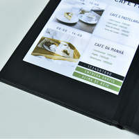 Haut de gamme personnalisé A4 Double page illuminé support de menu numérique affichage cuir LED éclairage Menu livre