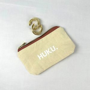Pochette de voyage promotionnelle en coton uni, sac de rangement pour cosmétiques, pochette de maquillage personnalisée en toile naturelle 100% coton - Product Image 2