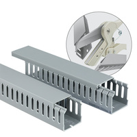 Goulotte de réseau décorative en plastique PVC OEM, couvercle transparent fendu, câbles de câblage gris, chemins de câbles électriques ignifuges UV