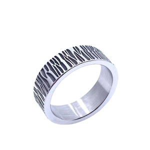 Men's Titanium Steel <b>Ring</b> Wood Grain Pattern Fashion Jewelry Gift 216007 - Product Image 1