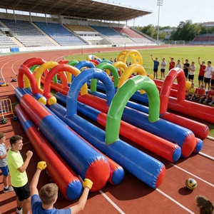 Percorso a Ostacoli Gonfiabile in PVC per Avventure all'Aperto, Attività Sportive <span class=keywords><strong>Multiplayer</strong></span>, Giochi per Famiglie e Team Building Hantunne - Product Image 3