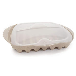 ถาดทำเบคอนในไมโครเวฟพร้อมฝาปิด ช่วยระบายน้ำมันและป้องกันการกระเด็น - Product Image 3