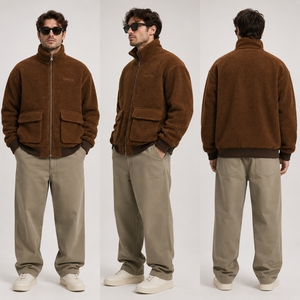 Giacca Trapuntata OEM di Alta Qualità con Logo Personalizzato, Giacca Invernale da Esterno con Ricamo in Sherpa per Uomo, Stile Casual - Product Image 3