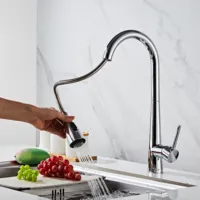 360 dönen boyun musluk modern fırça pirinç musluk mutfak lavabo
