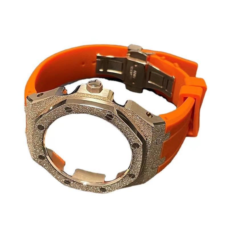 ตัวเรือนสีทอง+สายสีส้ม