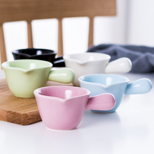 Ceramic <b>Mini</b> Milk Jug With Handle Solid Color <b>Microwave</b> Safe For Coffee Tea Party - Product Image 1