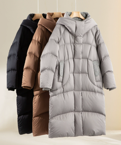 Nouvelle doudoune en duvet d'oie blanche pour femme, long manteau chaud et ample à capuche pour froid extrême, modèle haut de gamme - Product Image 3