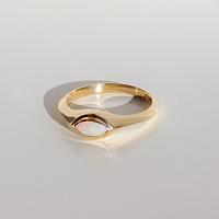 Bague en opale marquise lumineuse en argent sterling 925, bijoux uniques et modernes en pierre naturelle personnalisés pour femmes