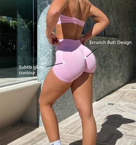 छोटे त्वरित शुष्क संपीड़न नायलॉन फिटनेस योग उच्च कमर कसरत एथलेटिक पहनना कस्टम स्पोर्ट्स बाइकर्स शॉर्ट्स - Product Image 2