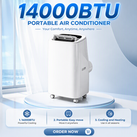 Climatiseur mobile portable 14000 BTU pour usage domestique et hôtelier, à économie d'énergie, avec fonctions de refroidissement et de chauffage