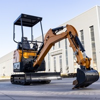Excavator Mini Hidrolik Crawler untuk Perawatan Jalan, Excavator Mikro Diesel 2.2 Ton Tugas Berat Buatan Cina untuk Penggalian Batu & Pembuatan Parit