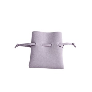 Microfiber Faux <b>Leather</b> Jewelry Bag Light Purple Triangle Drawstring Storage For Necklace Earring <b>Bracelet</b> Ring Headphone - Product Image 5