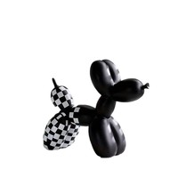 Ornements Chien Ballon Noir et Blanc à Carreaux, Art Moderne Semi-Fait Main, Décoration d'Anniversaire pour la Maison, le Bureau, les Armoires et le Salon