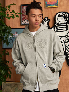 OEM Plus French Terry Embossed Men's <b>Zip</b> <b>Sweatshirts</b> Hoodie XL Size Winter Pullover 3D Printed Eco-Friendly Oversized Hooded - Product Image 5