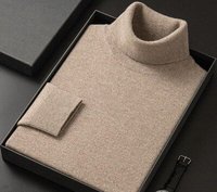 Pull à col haut pour homme de haute qualité, respirant, chaud, coupe ajustée, couleur unie, automne et hiver