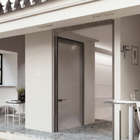 Porte battante moderne en aluminium sur mesure OEM/ODM, double vitrage dépoli, intimité, efficacité énergétique, isolation thermique pour