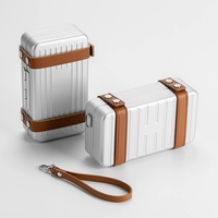 Koper Mini Aluminium Hard Case Logo Kustom Produsen OEM dengan Tali Kulit PU untuk Kemasan Merek Perhiasan Jam Tangan