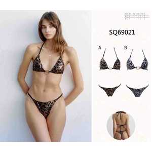 Costume da bagno bikini floreale da donna due pezzi per l'estate, top a fascia con laccetti laterali e slip a vita alta, taglie S-2XL, all'ingrosso SQ69021 - Product Image 1