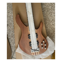 JELO Guitare basse électrique 4 cordes 43 pouces avec corps en sapele et 24 frettes semi-fermées en nickel Touche en bois de rose, érable et ébène