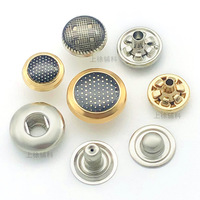 Kancing Logam Tersembunyi 4 Bagian, Bulat Bertekstur Warna-warni Mewah 9MM 10MM 12MM 14MM Emas Perak untuk Pakaian