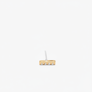 Bijou de piercing en acier inoxydable 14K, type barre plate avec zircon, motif anneau, longueur 6mm, pour nombril et lèvre, pour enfants - Product Image 1