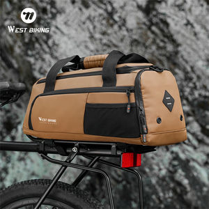 กระเป๋าติดท้ายจักรยาน WEST BIKING 13 ลิตร หลายชั้น สีน้ำตาล ปรับได้ ผลิตจาก PVC 900D กันน้ำ สำหรับปั่นจักรยานกลางแจ้ง - Product Image 6