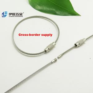 Porte-clés en fil métallique avec anneau à vis personnalisé YIWANG, en acier inoxydable - Product Image 1