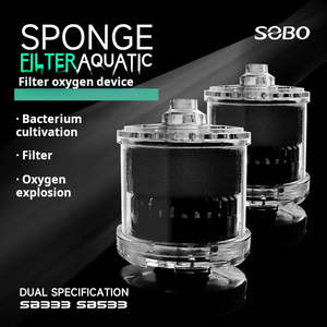 อุปกรณ์กรองตู้ปลาพลาสติกแบบประหยัดพลังงานรูปทรงสี่เหลี่ยมผืนผ้า พร้อมฟองน้ำกรองอากาศและไบโอบอลสำหรับตู้ปลา - Product Image 3