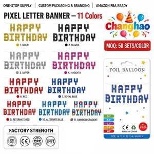 Set di Palloncini in Mylar Quadrati OEM per Compleanno, Singoli e Bifacciali, Decorazioni per Feste e Celebrazioni - Product Image 1