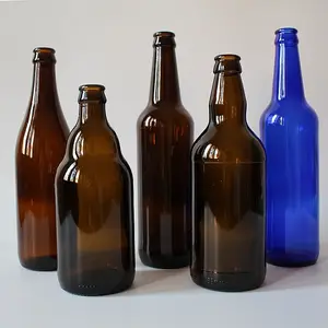 Customized 330ml 550ml 640ml Clear Beer Glass Bottle Amber Beer Glass Bottle