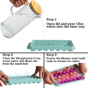 Hugebirds Round Ice Ball Maker Mold Mini <strong>Circle</strong> Ice Cube <strong>Tray</strong> With Lid Ice Ball Maker Mold Freezer - Product Image 5