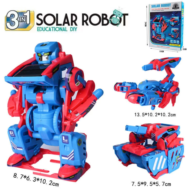 Robot Kit 3 in 1Educational DIY Assembly Creation Toy Science Solar Powered STEM Building Sets for Children Gift