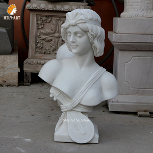 Busto de mármol blanco antiguo de diseño clásico, escultura de cabeza de mármol, estatua para exposición - Product Image 6