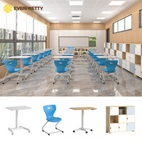 Bureau de formation mobile multifonctionnel réglable en hauteur et siège de chaise en plastique pour projets OEM/ODM en gros