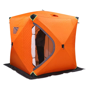 เต็นท์ทรงกลมแบบชั้นเดียวพร้อมฉนวนกันความร้อน สำหรับแคมป์ปิ้งกลางแจ้งและตกปลาน้ำแข็ง พร้อมกันสาดหนา สำหรับ 3-4 คน - Product Image 2