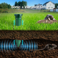 Répulsif électronique pour taupes et gophers Aosion, couverture de 625 mètres carrés, utilisation en extérieur en été et au printemps, alimenté par piles