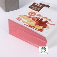 Emballage personnalisé pour aliments pour chiens, fond carré, recyclable, qualité alimentaire, impression en gravure, sac laminé PET/PE avec fermeture éclair pour chewing-gum, sushi