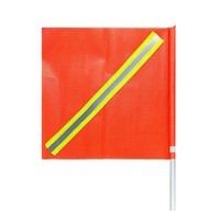 Drapeaux de sécurité réfléchissants carrés personnalisés Beckon et bannières haute visibilité avec mât en plastique pour la construction et les situations d'urgence