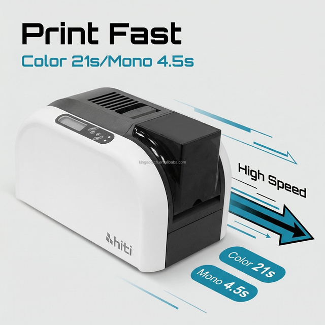HITI CS220E Desktop PVC/ID Card Thermal Transfer Printer 300dpi Ethernet Color Printing in Stock