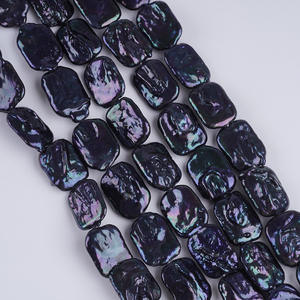 New 14*19mm Black Rectangular <b>Freshwater</b> <b>Pearl</b> Loose Natural Baroque Shape for DIY Necklace <b>Bracelet</b> Material - Product Image 4