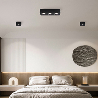Plafonnier modulaire multi-têtes en aluminium à montage en surface pour salon et éclairage résidentiel
