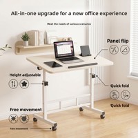 Support d'ordinateur portable sur genoux, source directe usine ; Table d'ordinateur portable pliable et réglable en hauteur avec roulettes ; Bureau puzzle relevable pour chambre à coucher