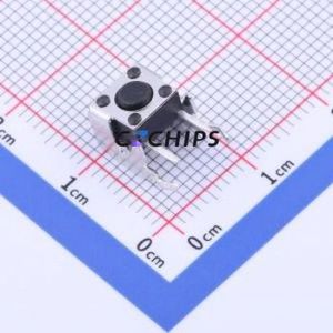 TS-1093C-A1B2-D1 Tactile Switch Bent Lead Through Hole-4P,6x6mm Single Pole Single Throw Round Button 1.8N Right Angle Insert - Product Image 1