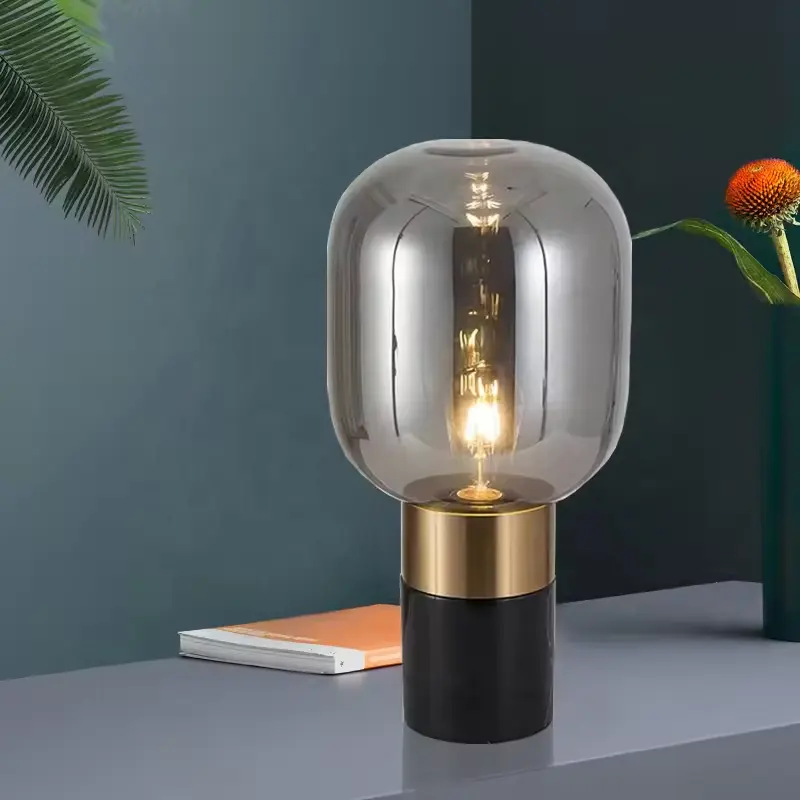 Creatieve Kristallen Bolstandaard Bureau Led Nachtlampjes Glas Marmeren Tafellamp Home Decor Luxe