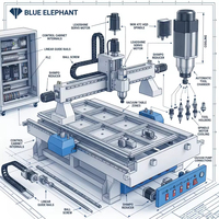 Máquina CNC para Tallado de Puertas de Madera 1325 1530 con Cambiador Automático de Herramientas, Precio Competitivo