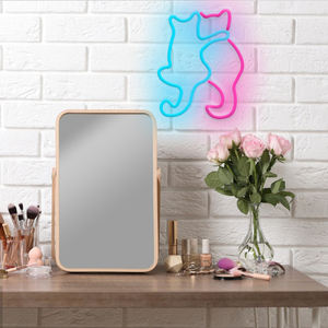 可爱猫霓虹灯玫瑰和冰蓝色u盘霓虹灯房间壁桌酒吧圣诞家庭派对婚礼生日 - Product Image 4